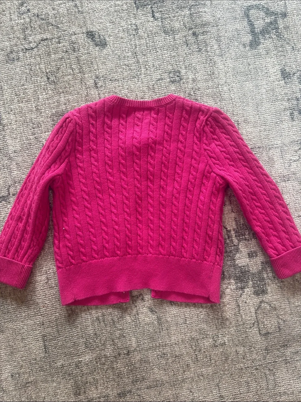 Ralph Lauren Girls' Fuchsia Cable-Knit Cardigan